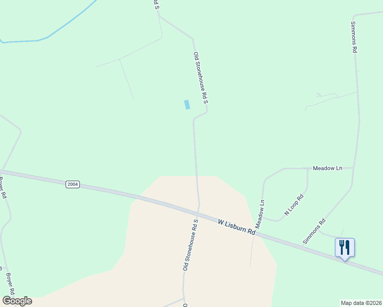 map of restaurants, bars, coffee shops, grocery stores, and more near 148 Old Stonehouse Road South in Carlisle