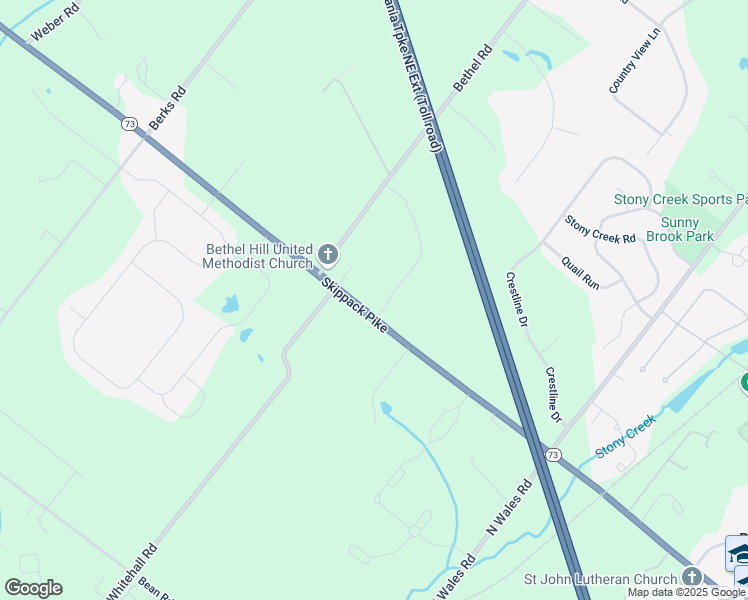 map of restaurants, bars, coffee shops, grocery stores, and more near 2583 West Skippack Pike in Lansdale