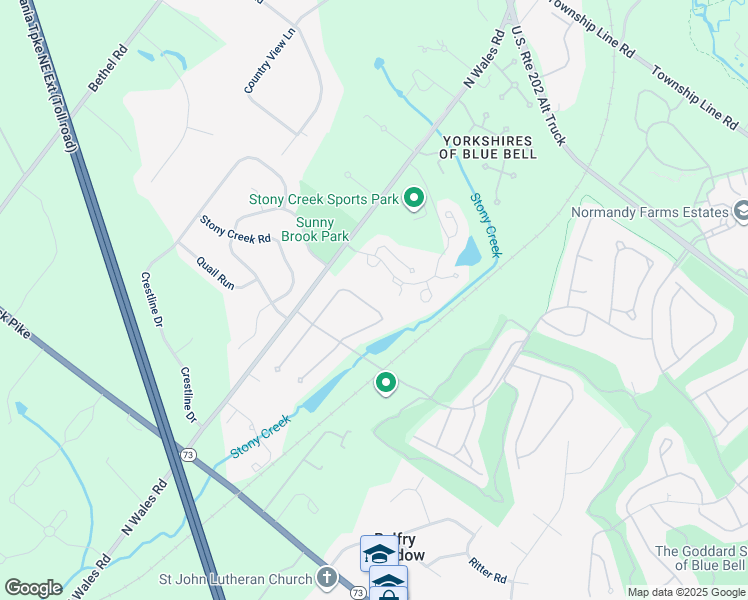 map of restaurants, bars, coffee shops, grocery stores, and more near 651 Broadmoor Drive in Blue Bell