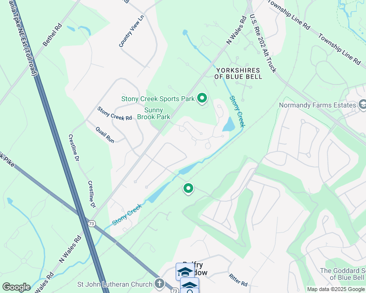 map of restaurants, bars, coffee shops, grocery stores, and more near 651 Broadmoor Drive in Blue Bell