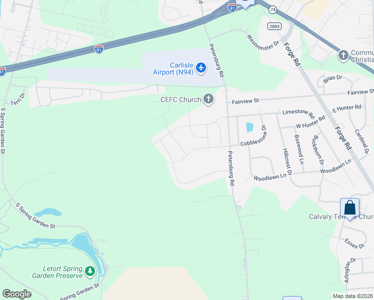 map of restaurants, bars, coffee shops, grocery stores, and more near 901 Addison Place in Carlisle