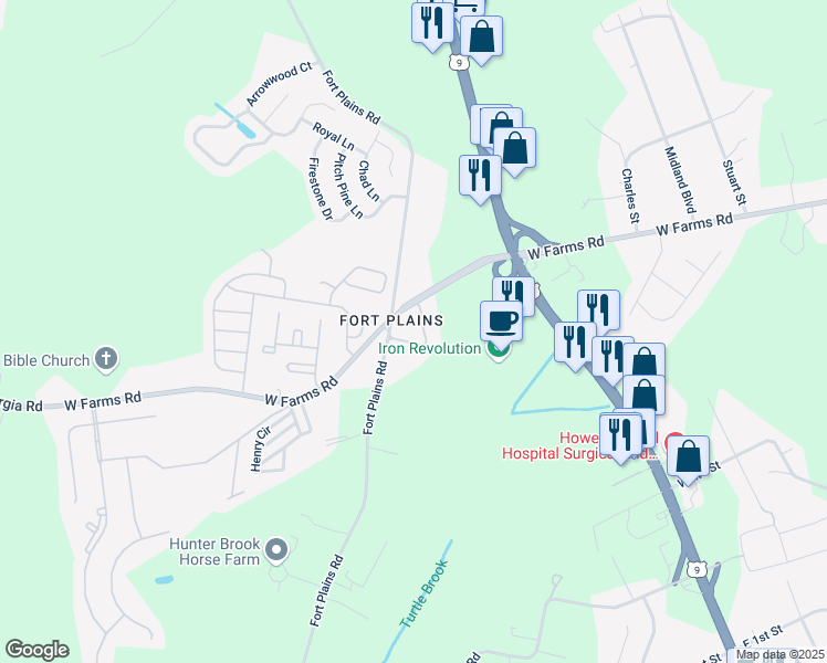 map of restaurants, bars, coffee shops, grocery stores, and more near 1092-1098 West Farms Road in Howell Township
