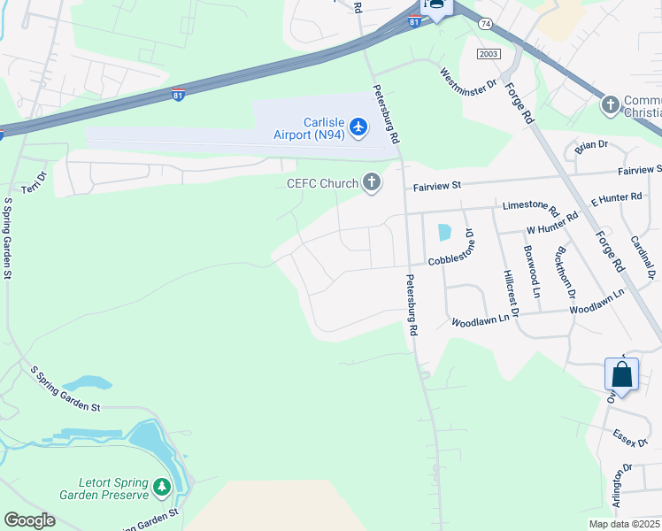 map of restaurants, bars, coffee shops, grocery stores, and more near 903 Addison Place in Carlisle