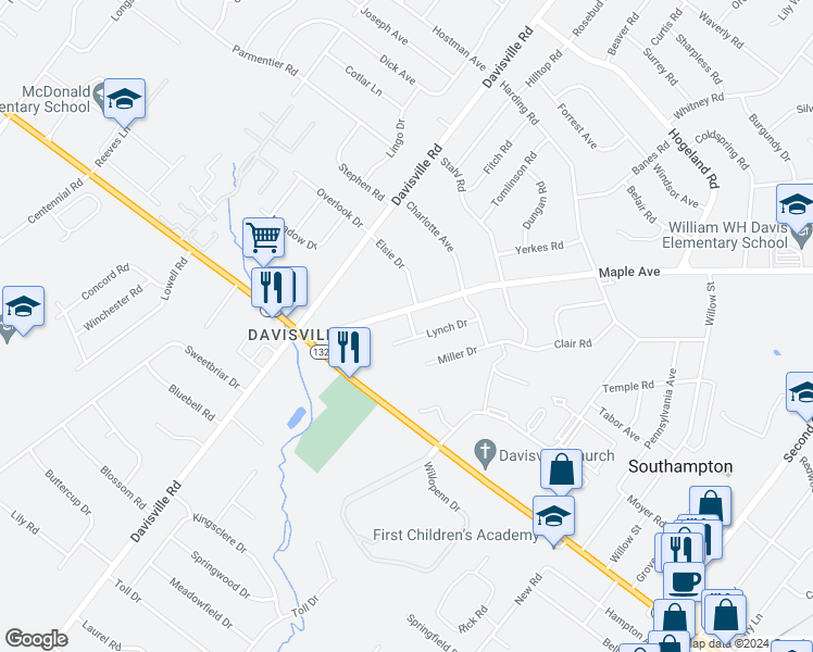 map of restaurants, bars, coffee shops, grocery stores, and more near 120 Green Lane in Southampton