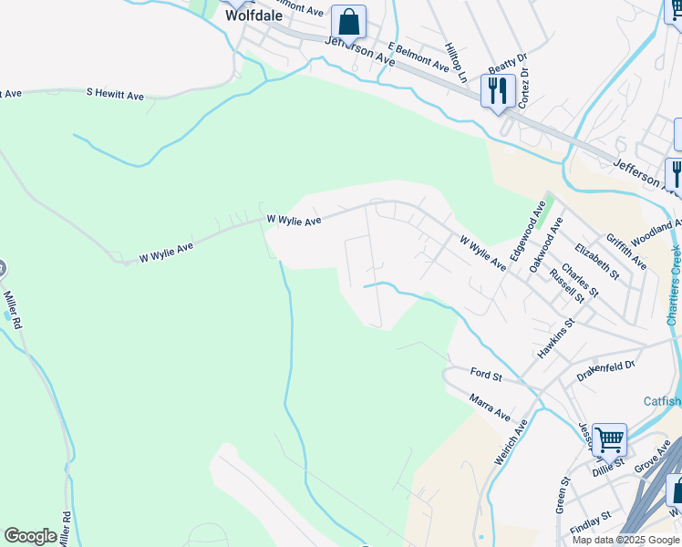 map of restaurants, bars, coffee shops, grocery stores, and more near 143 Kimberly Drive in Washington