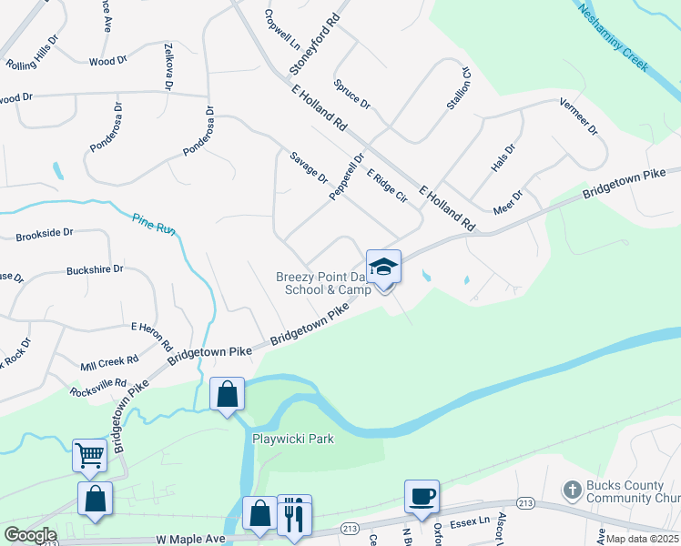 map of restaurants, bars, coffee shops, grocery stores, and more near 147 Watergate Drive in Feasterville-Trevose