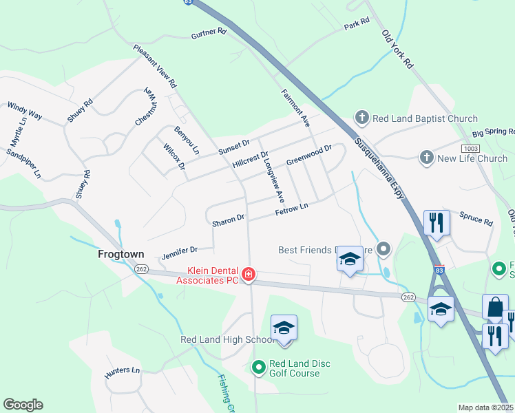 map of restaurants, bars, coffee shops, grocery stores, and more near 208 Locust Drive in New Cumberland