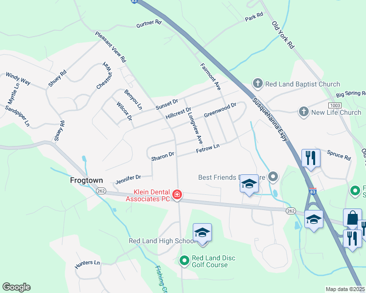 map of restaurants, bars, coffee shops, grocery stores, and more near 208 Locust Drive in New Cumberland