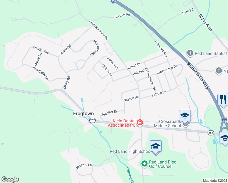 map of restaurants, bars, coffee shops, grocery stores, and more near 408 Hidden Valley Road in New Cumberland