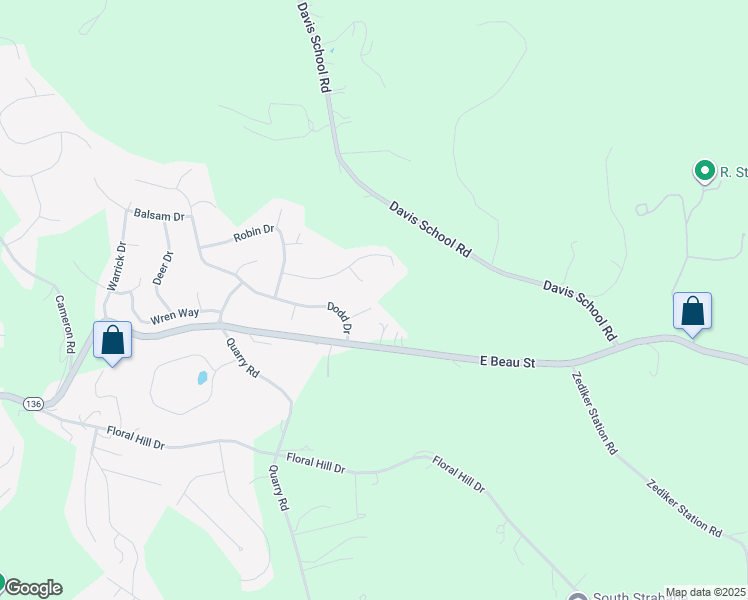 map of restaurants, bars, coffee shops, grocery stores, and more near 8 Mum Drive in Washington