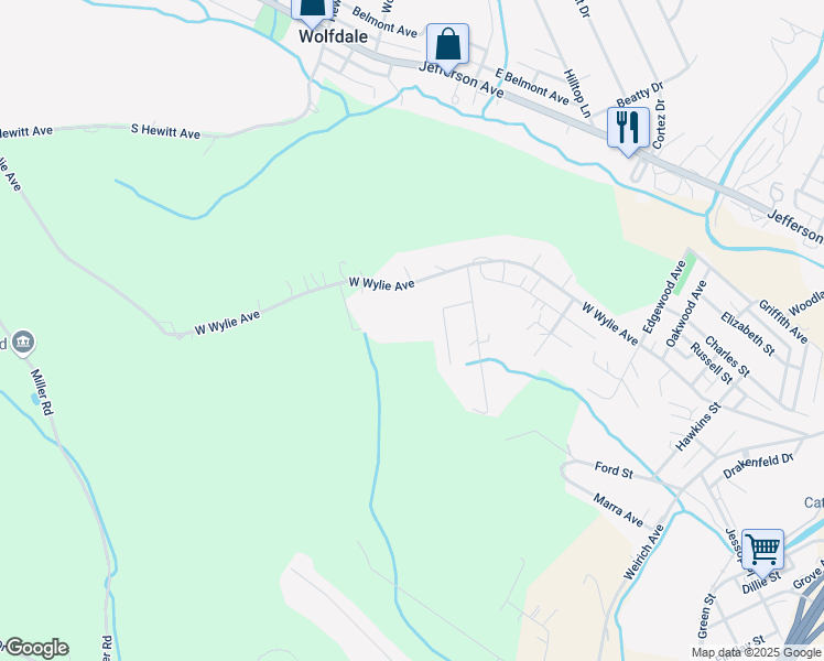map of restaurants, bars, coffee shops, grocery stores, and more near 143 Kimberly Drive in Washington