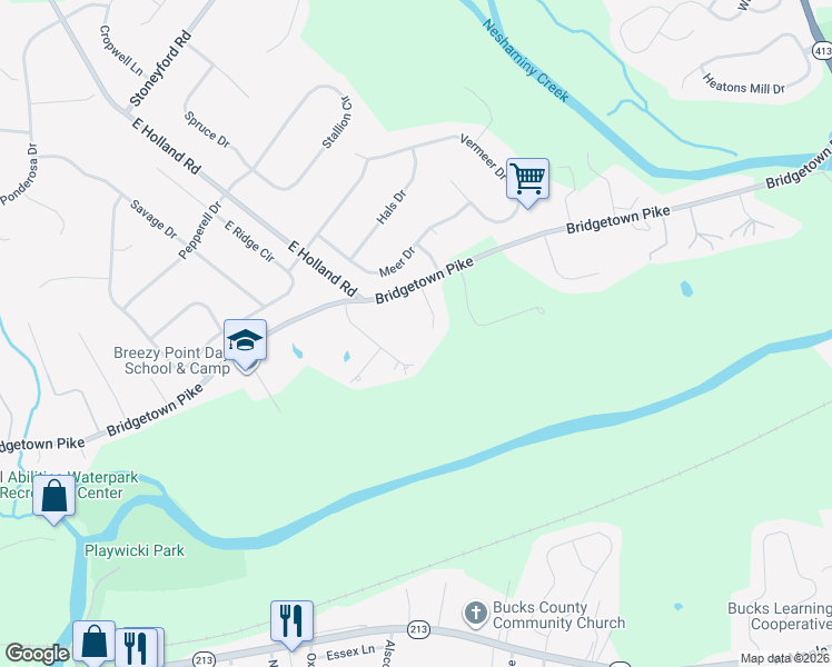 map of restaurants, bars, coffee shops, grocery stores, and more near 28 Tall Oaks Drive in Langhorne
