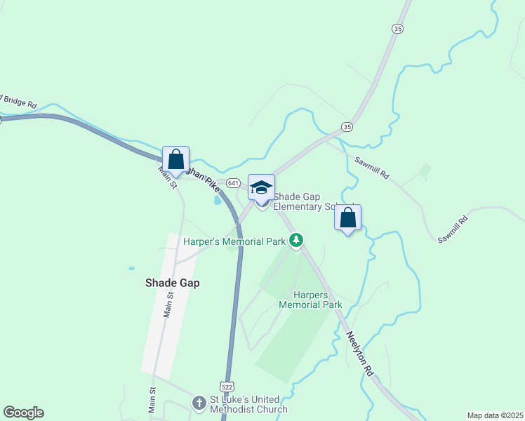map of restaurants, bars, coffee shops, grocery stores, and more near 22251 Shade Valley Rd in Shade Gap