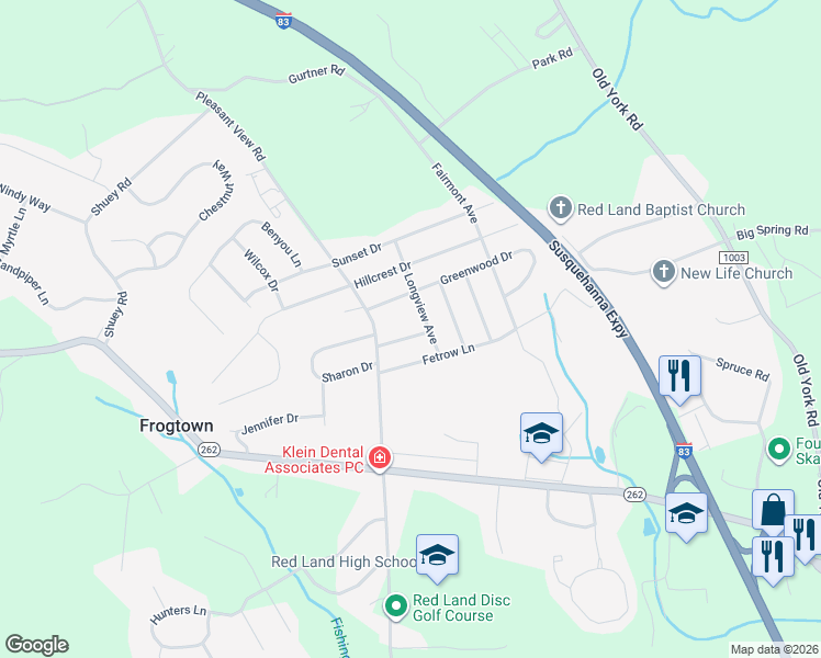 map of restaurants, bars, coffee shops, grocery stores, and more near 206 Greenwood Drive in New Cumberland