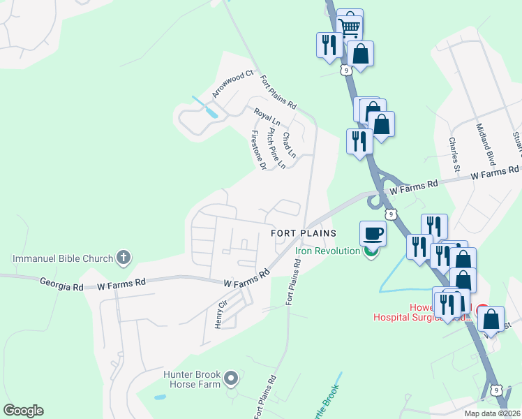 map of restaurants, bars, coffee shops, grocery stores, and more near 106 Seattle Slew Drive in Howell Township