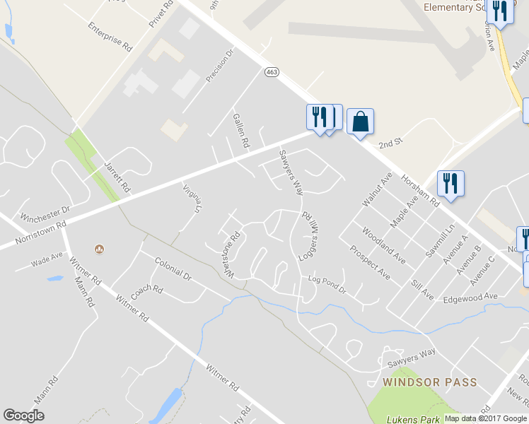 map of restaurants, bars, coffee shops, grocery stores, and more near 90 Whetstone Road in Horsham