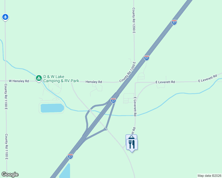 map of restaurants, bars, coffee shops, grocery stores, and more near 73 Hensley Road in Champaign