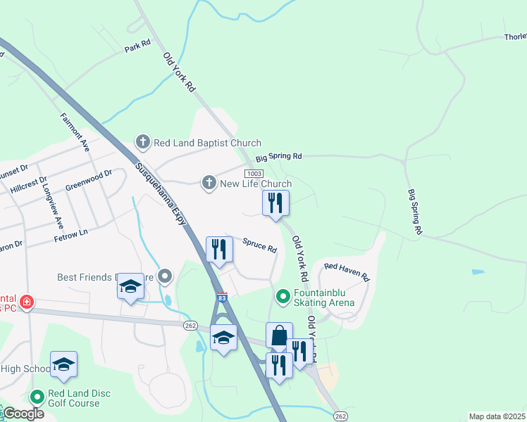 map of restaurants, bars, coffee shops, grocery stores, and more near Emily Lane in NEW CUMBERLND