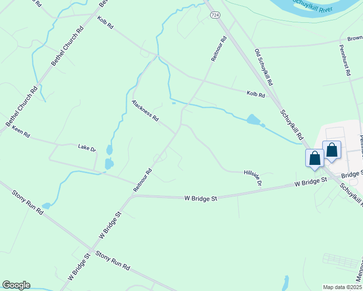 map of restaurants, bars, coffee shops, grocery stores, and more near 400 Reitnour Road in Spring City