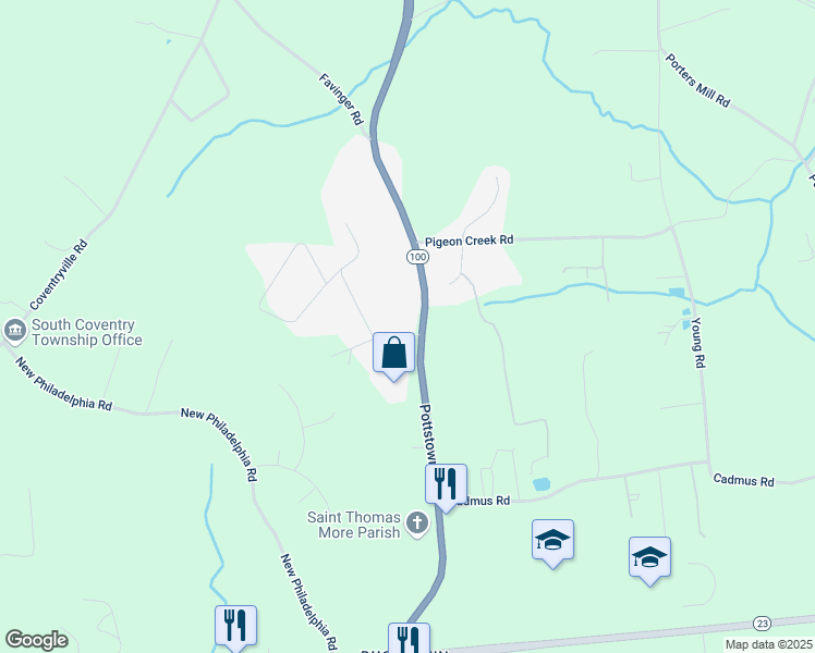 map of restaurants, bars, coffee shops, grocery stores, and more near 101 Wedgewood Drive in Pottstown