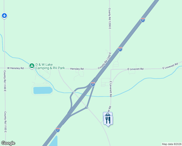 map of restaurants, bars, coffee shops, grocery stores, and more near 73 Hensley Road in Champaign