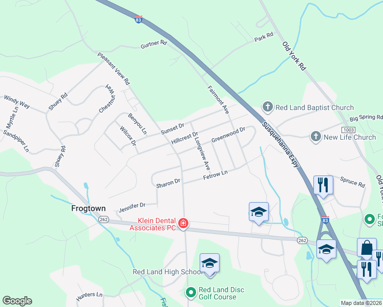 map of restaurants, bars, coffee shops, grocery stores, and more near 206 Greenwood Dr in New Cumberland