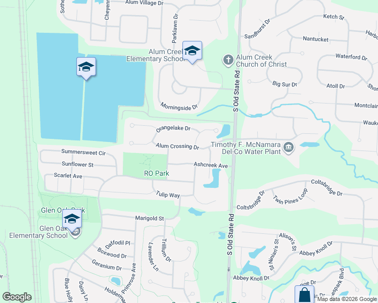 map of restaurants, bars, coffee shops, grocery stores, and more near 2194 Alum Crossing Drive in Lewis Center