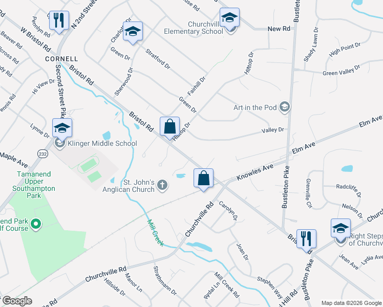 map of restaurants, bars, coffee shops, grocery stores, and more near 1081 Bristol Road in Southampton