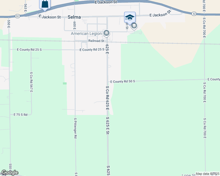 map of restaurants, bars, coffee shops, grocery stores, and more near 916 South Albany Street in Selma