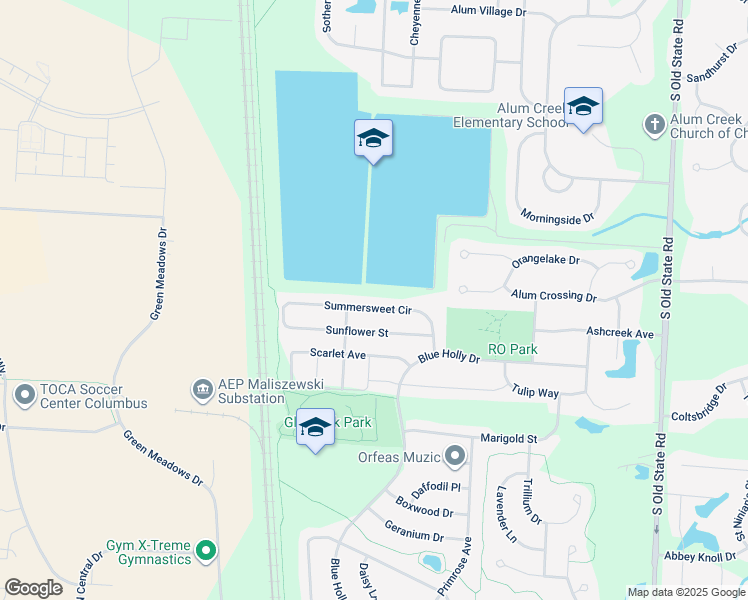 map of restaurants, bars, coffee shops, grocery stores, and more near 1589 Summersweet Cir in Lewis Center