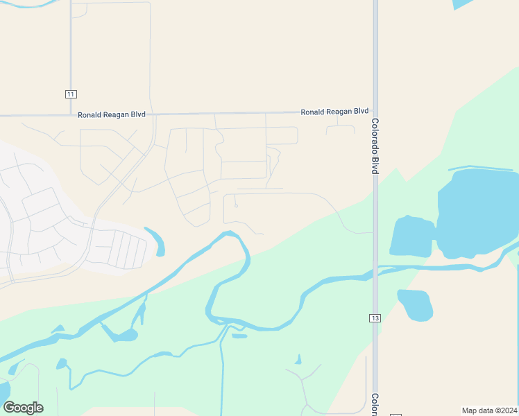 map of restaurants, bars, coffee shops, grocery stores, and more near 12640 Waterside Lane in Longmont