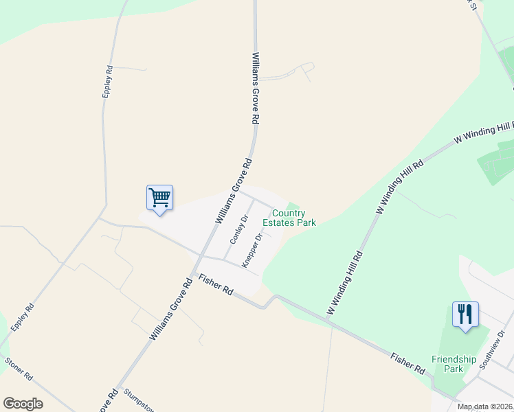 map of restaurants, bars, coffee shops, grocery stores, and more near 911 Conley Drive in Mechanicsburg