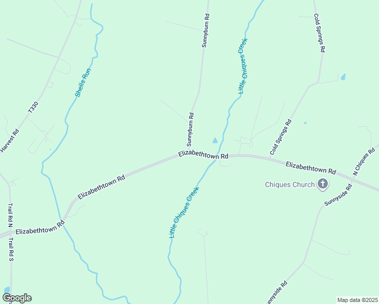 map of restaurants, bars, coffee shops, grocery stores, and more near 7493 Elizabethtown Road in Elizabethtown