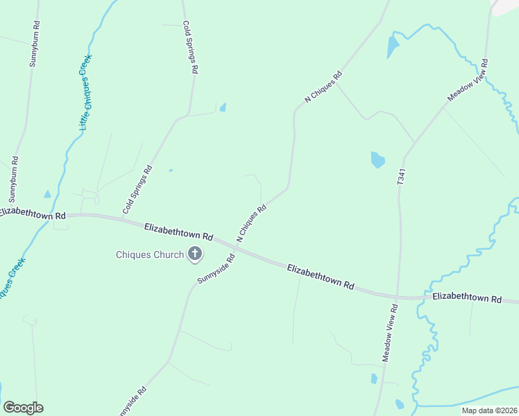 map of restaurants, bars, coffee shops, grocery stores, and more near 2814 North Chiques Road in Elizabethtown