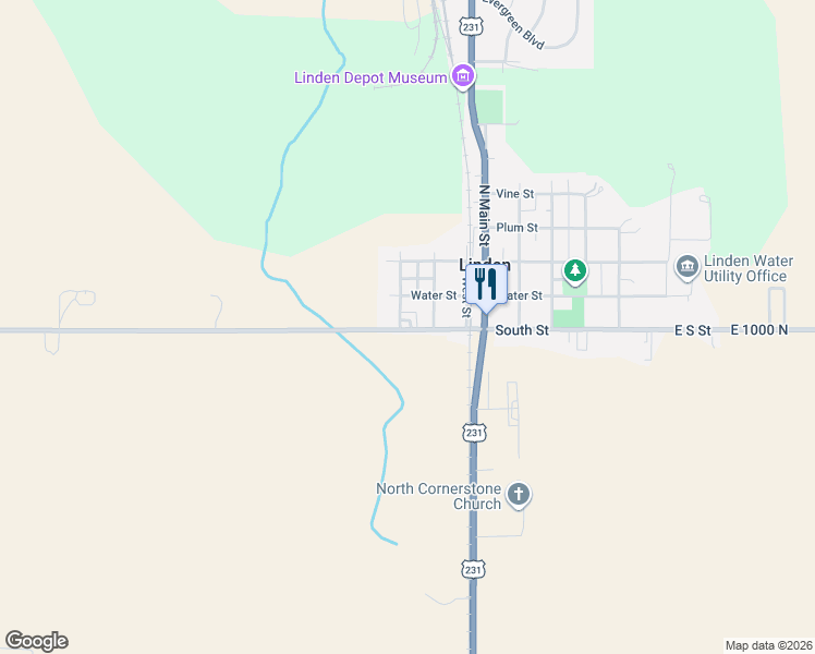 map of restaurants, bars, coffee shops, grocery stores, and more near 215 South Harding Street in Linden
