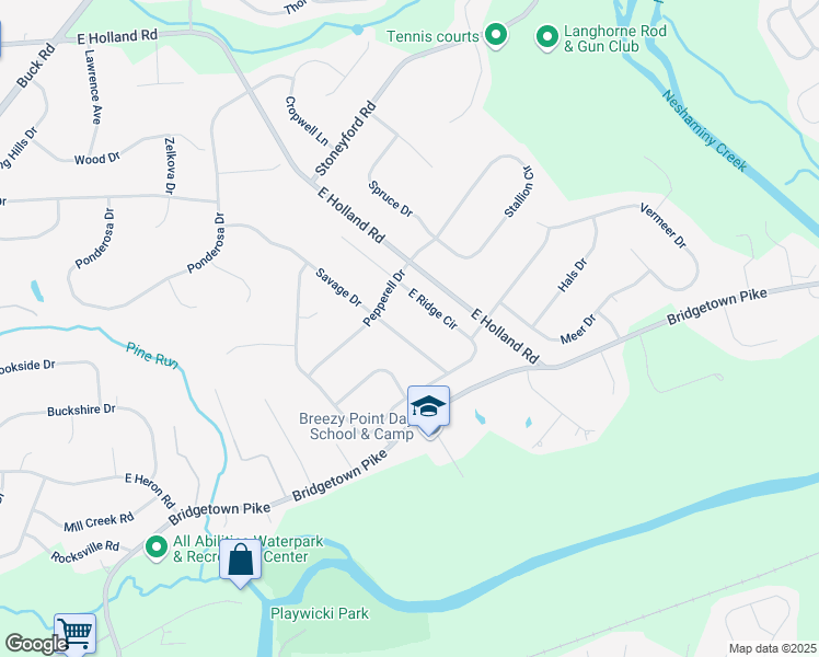 map of restaurants, bars, coffee shops, grocery stores, and more near 26 Savage Drive in Langhorne