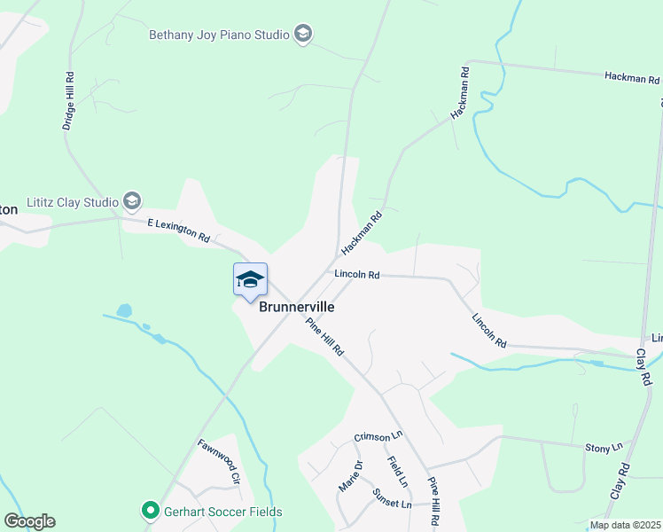 map of restaurants, bars, coffee shops, grocery stores, and more near 1401 Brunnerville Road in Lititz