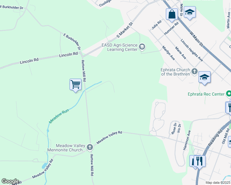 map of restaurants, bars, coffee shops, grocery stores, and more near 728 Rettew Mill Road in Lititz