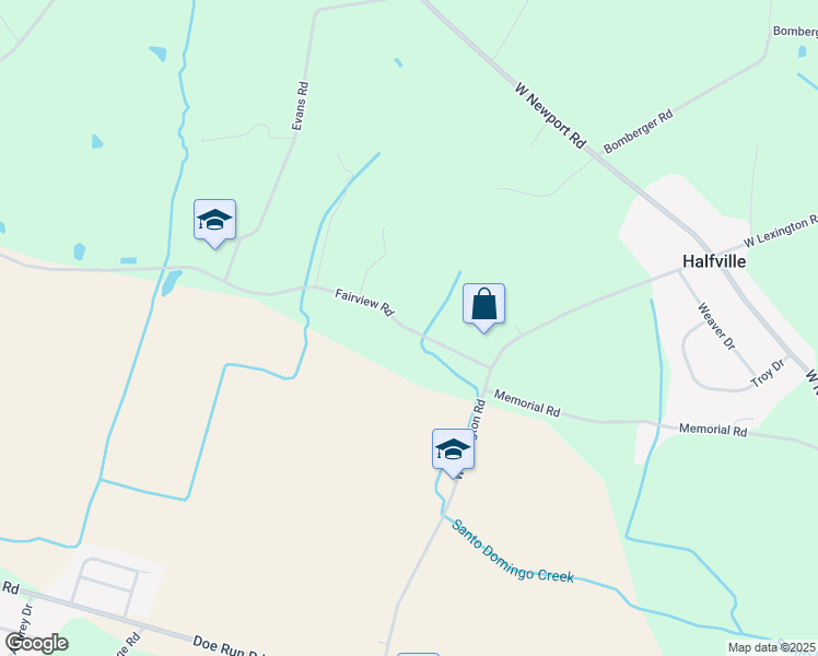 map of restaurants, bars, coffee shops, grocery stores, and more near 32 Fairview Road in Lititz