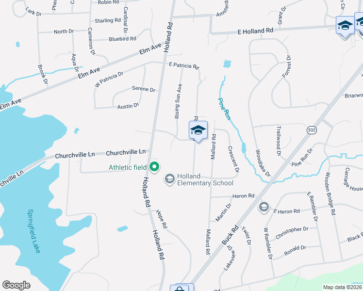 map of restaurants, bars, coffee shops, grocery stores, and more near 762 Morning Glory Avenue in Holland