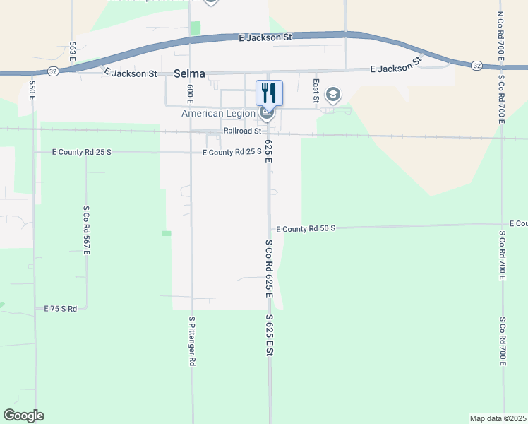 map of restaurants, bars, coffee shops, grocery stores, and more near 805 South Albany Street in Selma