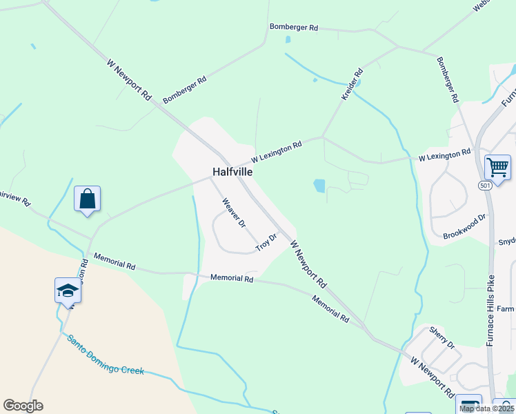 map of restaurants, bars, coffee shops, grocery stores, and more near 210 West Newport Road in Lititz