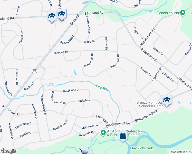 map of restaurants, bars, coffee shops, grocery stores, and more near 49 Ponderosa Drive in Southampton