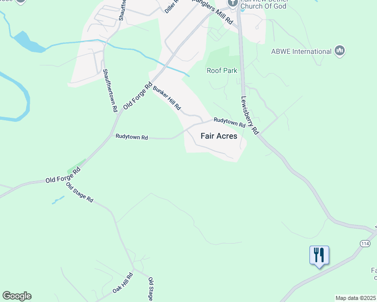 map of restaurants, bars, coffee shops, grocery stores, and more near 349 Bethel Church Road in New Cumberland