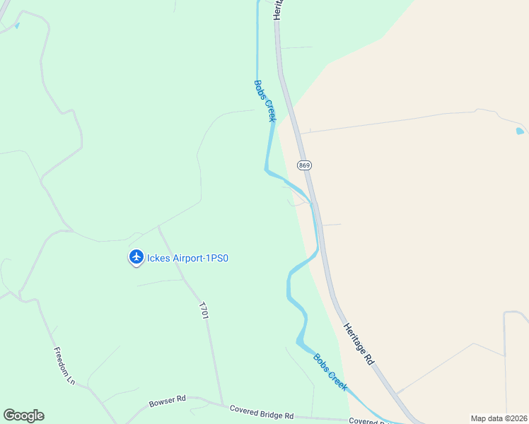 map of restaurants, bars, coffee shops, grocery stores, and more near 1257 Heritage Road in Osterburg