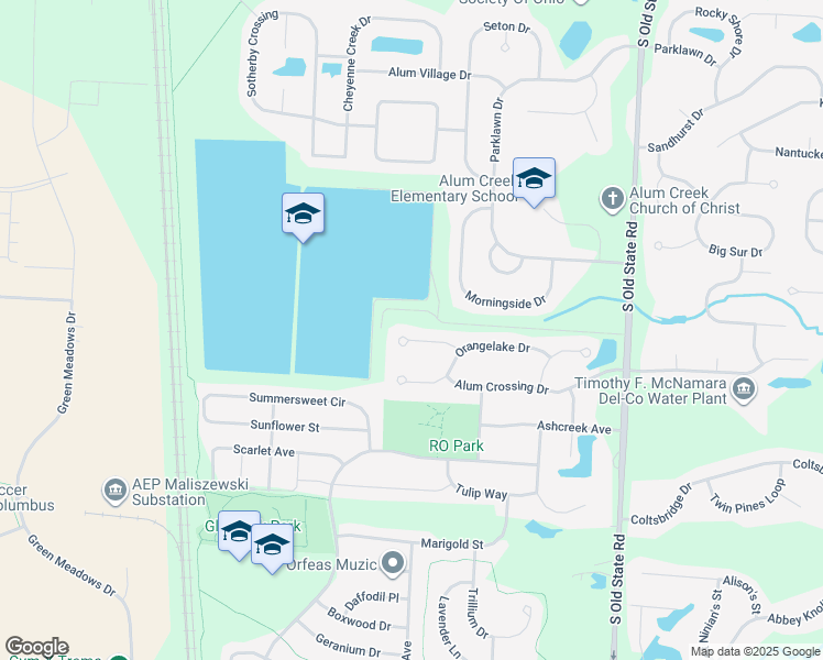 map of restaurants, bars, coffee shops, grocery stores, and more near 1929 Rocklake Court in Lewis Center