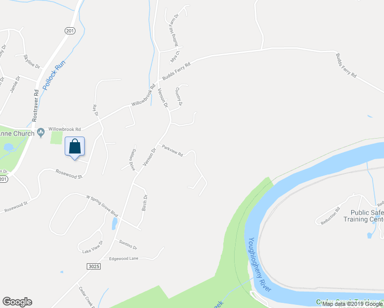 map of restaurants, bars, coffee shops, grocery stores, and more near 451 Parkview Road in Belle Vernon