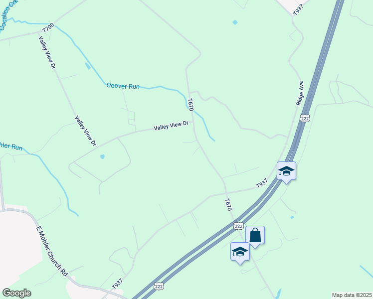map of restaurants, bars, coffee shops, grocery stores, and more near 22 Michelle Drive in Ephrata