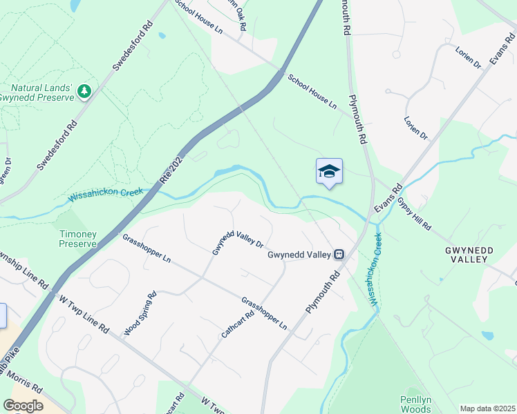 map of restaurants, bars, coffee shops, grocery stores, and more near 1503 Valley View Drive in Ambler