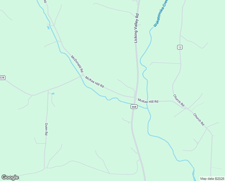 map of restaurants, bars, coffee shops, grocery stores, and more near 18754 McKee Hill Road in Frazeysburg